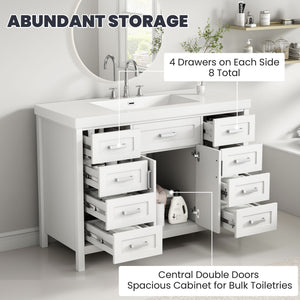 Bathroom Vanity Cabinet Only With 2 Soft Close Doors And 8 Drawers