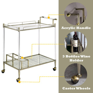 Cirro Antique Mirror Wire Brass Serving Cart