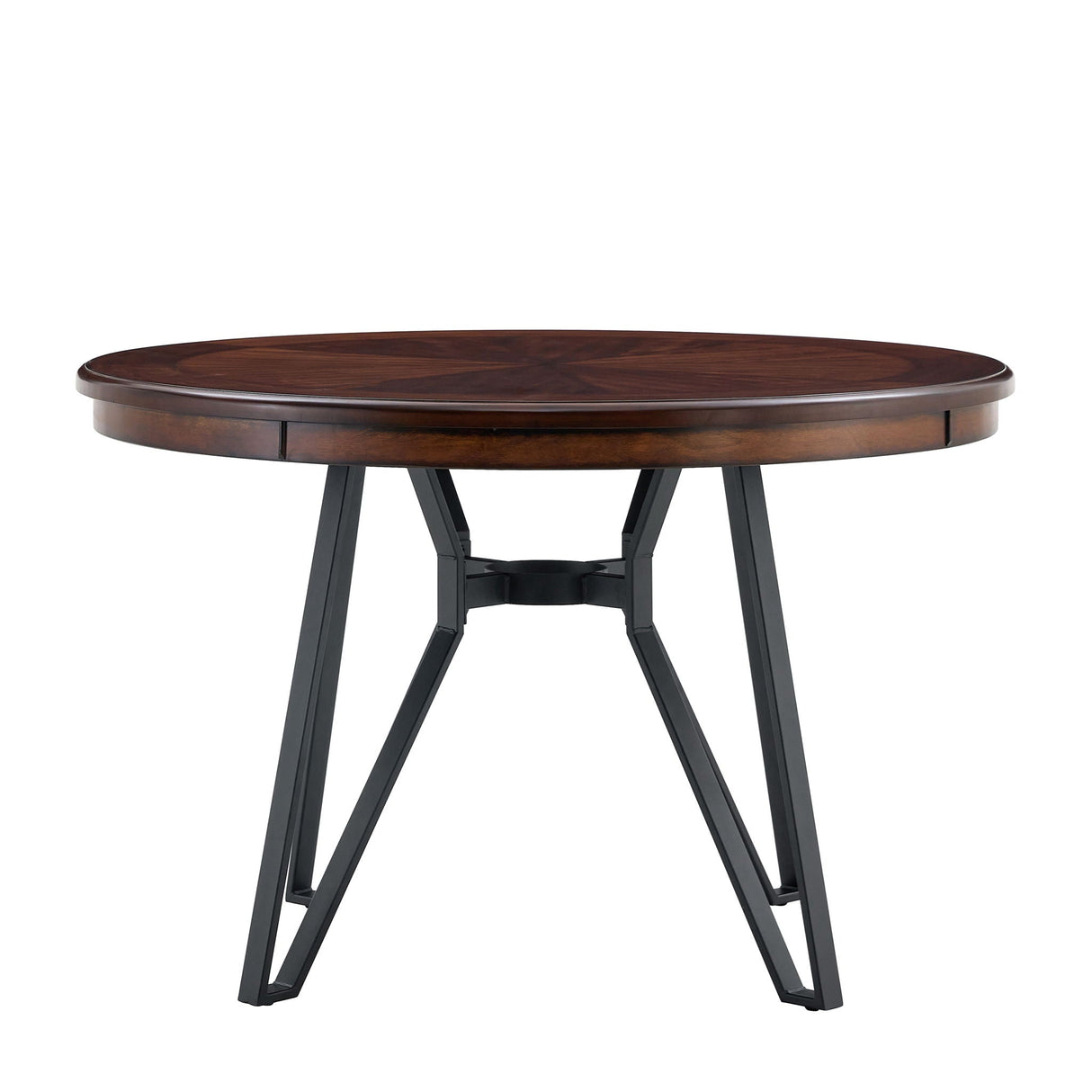 Mid Century Modern Round Dining Table With Metal Legs And Open Shelf - Best Buy Furniture