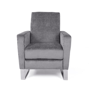 Bolt - Upholstered Recliner Chair With Stainless Steel Base - Gray / Chrome - Best Buy Furniture