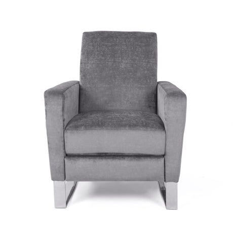 Bolt - Upholstered Recliner Chair With Stainless Steel Base - Gray / Chrome - Best Buy Furniture