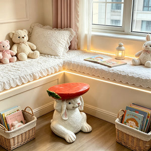 Resin Bunny Side Table with Carrot Top