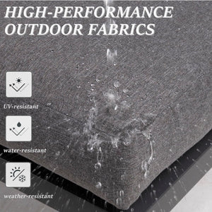 Patio All-Weather Ottomans With Thick Cushions (Set of 2)