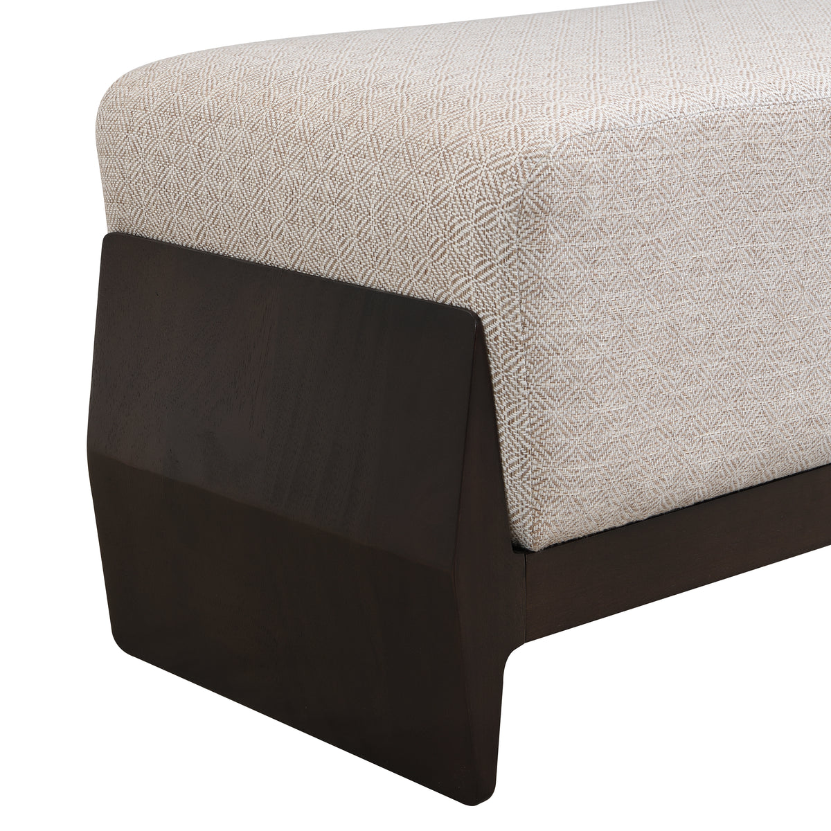 Rubber Solid Wood Bench with Thick Soft Cushions