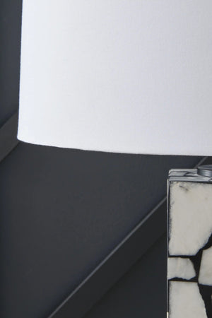 Macaria - Marble Table Lamp - White / Black - Best Buy Furniture