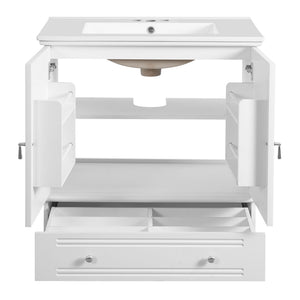 Bathroom Vanity With Sink, Cabinet With Adjustable Shelf And Drawer Divider
