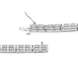 1.16 Carat Genuine White Diamond 14K White Gold Plated .925 Sterling Silver Bracelet