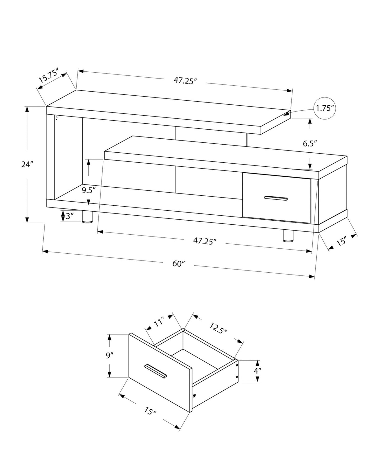 TV Stand, Console, Media Entertainment Center Storage Cabinet, Contemporary & Modern - Best Buy Furniture