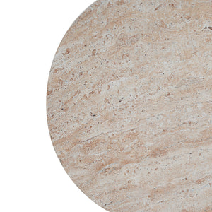Stylish Outdoor / Indoor Lightweight Concrete Side Table With Travertine - Beige