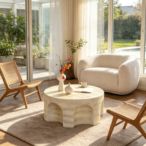 Mgo Modern Minimalist Round Accent Coffee Table