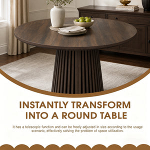 Walnut-Colored Wooden Dining Table