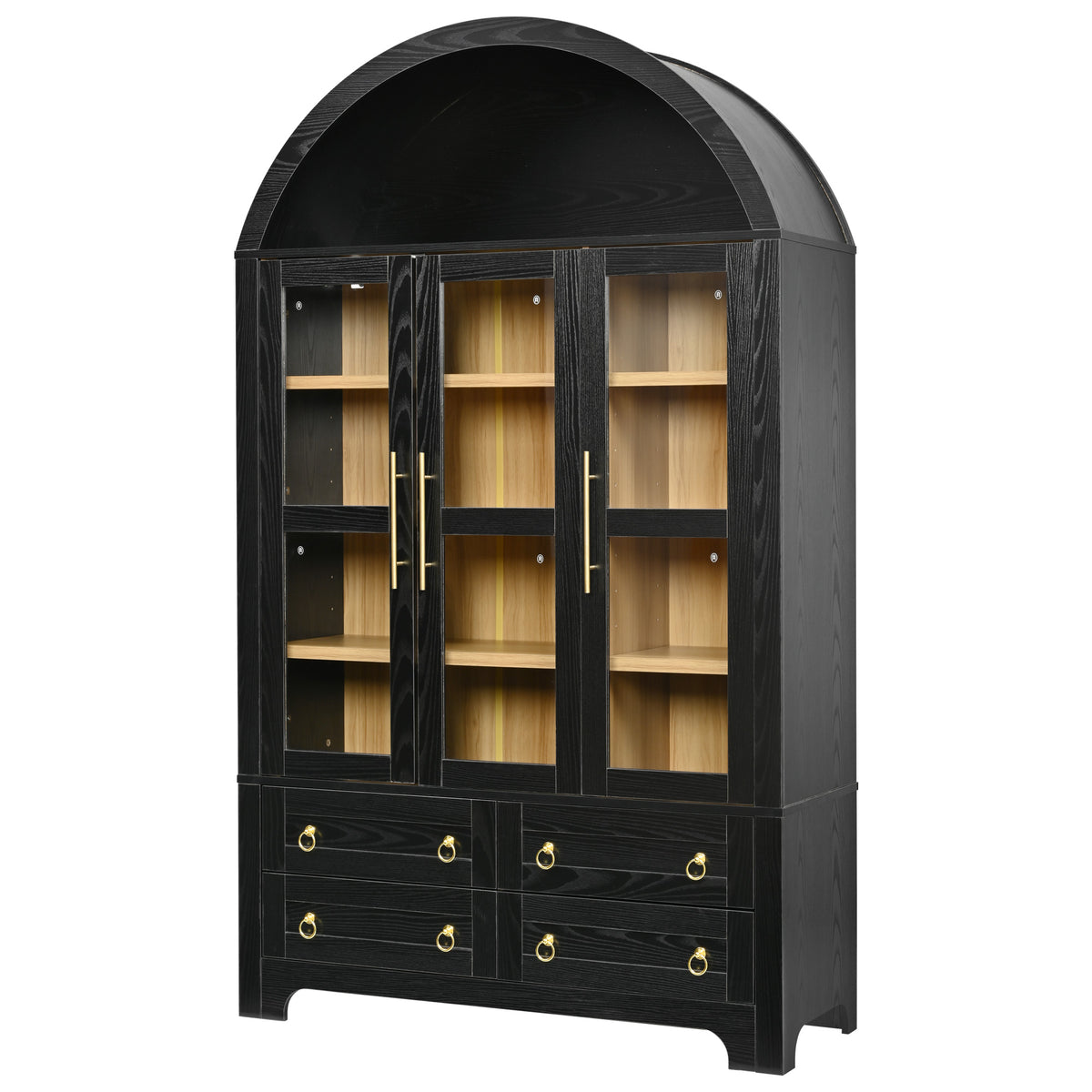 K&K 72.8" Tall Arched Pantry Cabinet