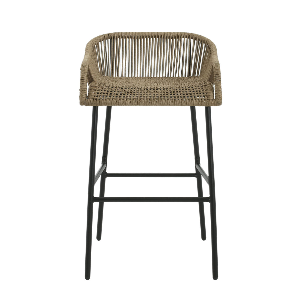 La Push - Outdoor Rope Barstool (Set of 2) - Black / Brown