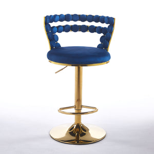 Modern Bar Chair With Iron Tube Legs, Soft Cushions And Comfortable Backrest (Set of 2)