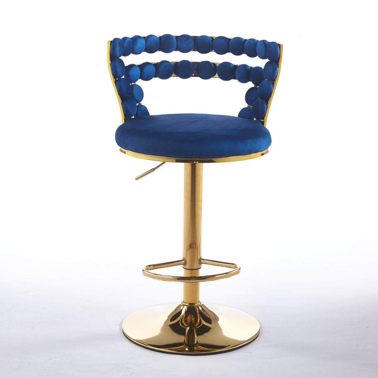 Modern Bar Chair With Iron Tube Legs, Soft Cushions And Comfortable Backrest (Set of 2)