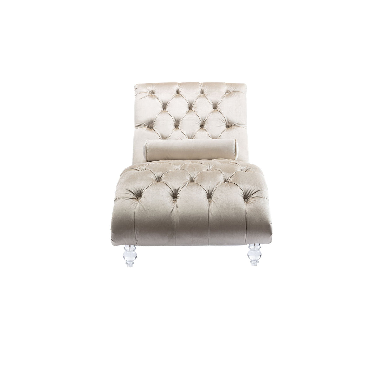 Chaise Lounge Indoor, Button Tufted Upholstered Chaise Lounge Chair With Pillow