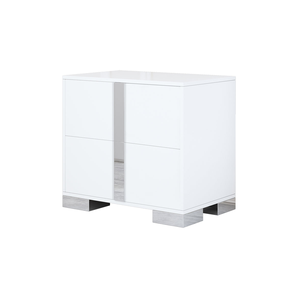 Elegant Nightstand with Metal Foot