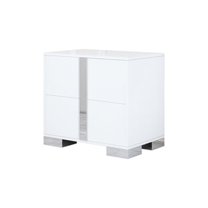 Elegant Nightstand with Metal Foot