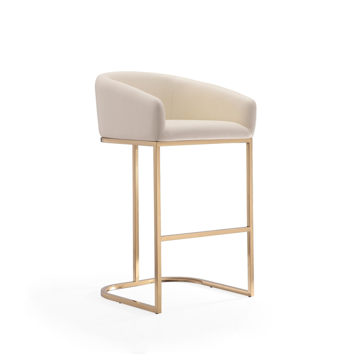 Mid-Century Modern Stool With Steel Base