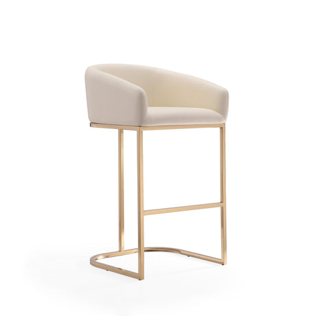 Mid-Century Modern Stool With Steel Base