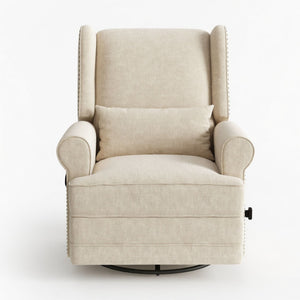 Extra Wide Swivel Recliner Glider Chair With Footrest