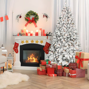 8FT Flocked Christmas Tree with 700 UL Lights
