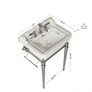 VICI 23" Bathroom Console Sink, Wall-Mounted