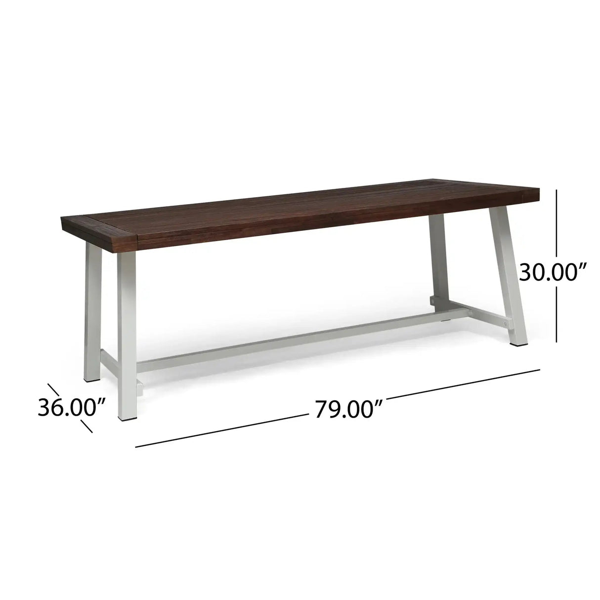 Equilibrium - Outdoor Dining Table With Wooden Frame And Slat Top - Best Buy Furniture