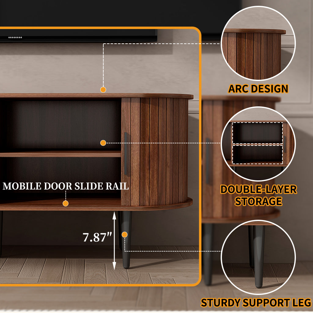47" Modern TV Console Table with Storage Compartment