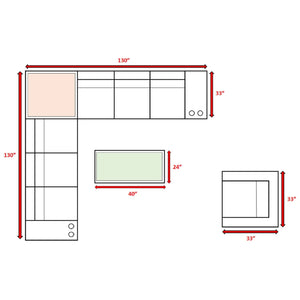 Modern Patio Rattan Sectional Set With Cushions