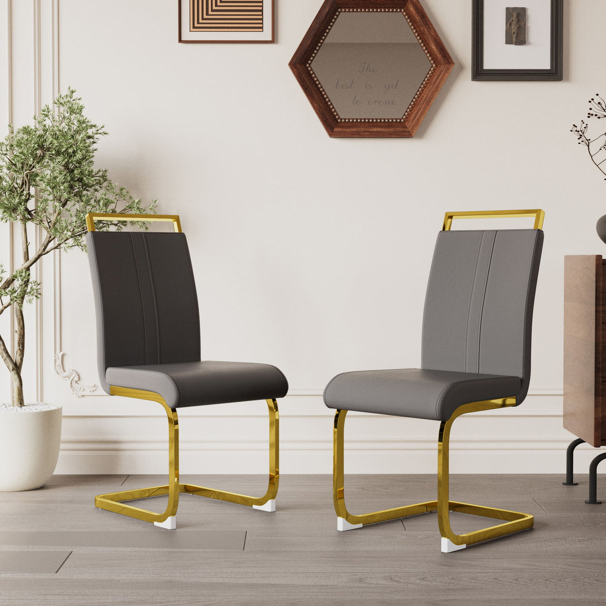 Side Dining Room Chair, Padded Seat High Back