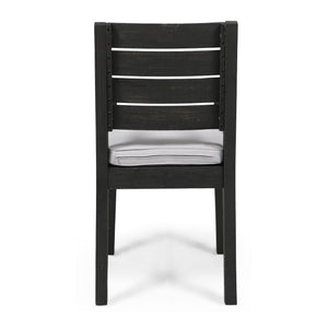 Outdoor 6 Seater Dining Set With Bench - Dark Gray / Light Gray