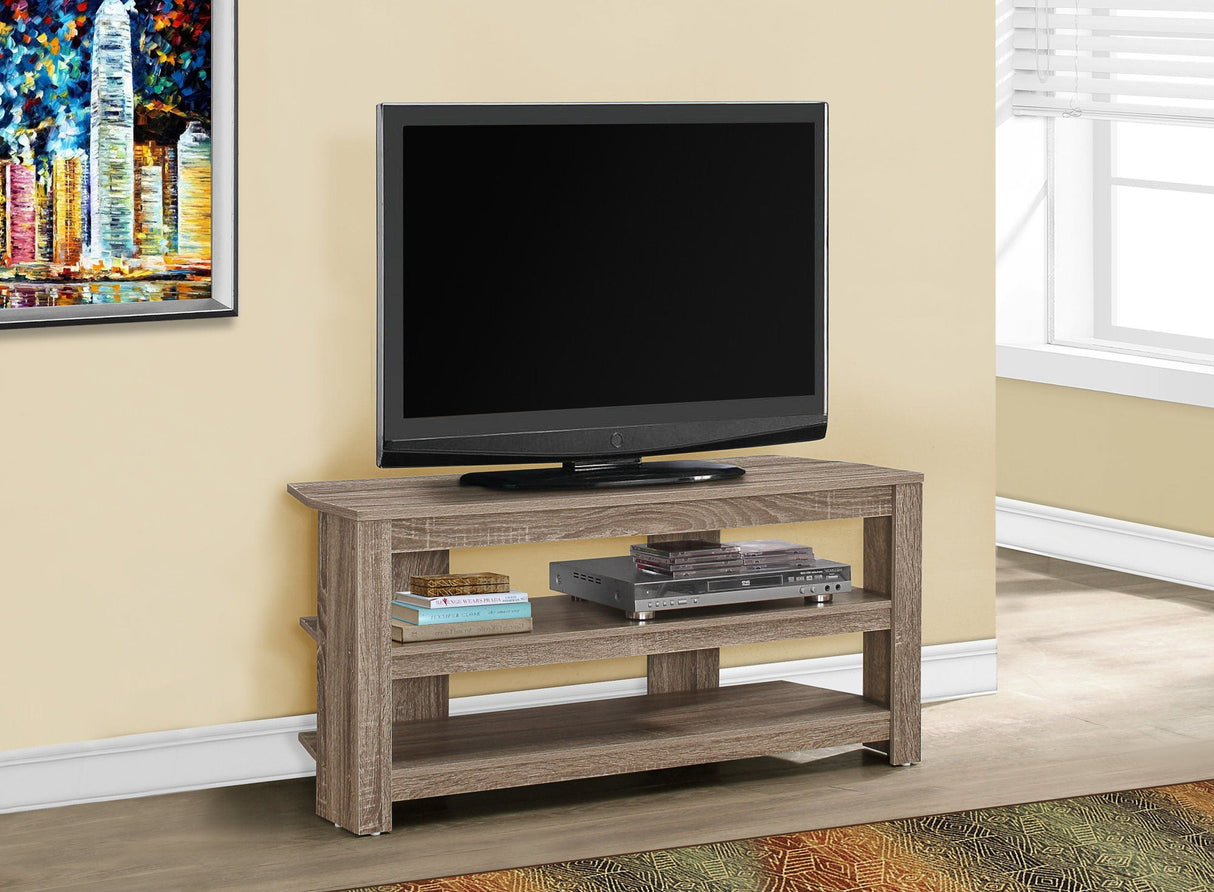 TV Stand, Console, Media Entertainment Center, 3 Storage Shelves - Best Buy Furniture