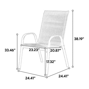 6 Piece Patio Chairs With Breathable Textilene Fabric