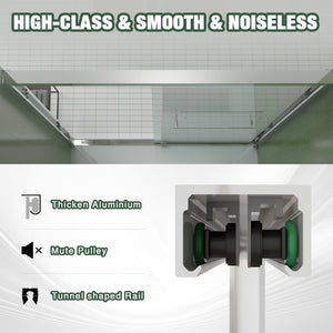 Aluminum Frame Double Sliding Shower Door (56-60"x70")