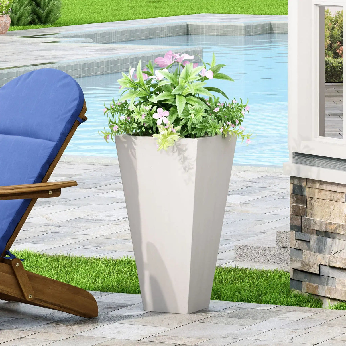 Outdoor Modern Cast Stone Planter - Best Buy Furniture