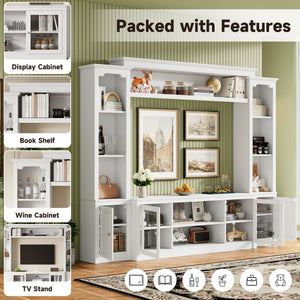 All-In-One TV Stand With Bookcase For TVs Up To 65"