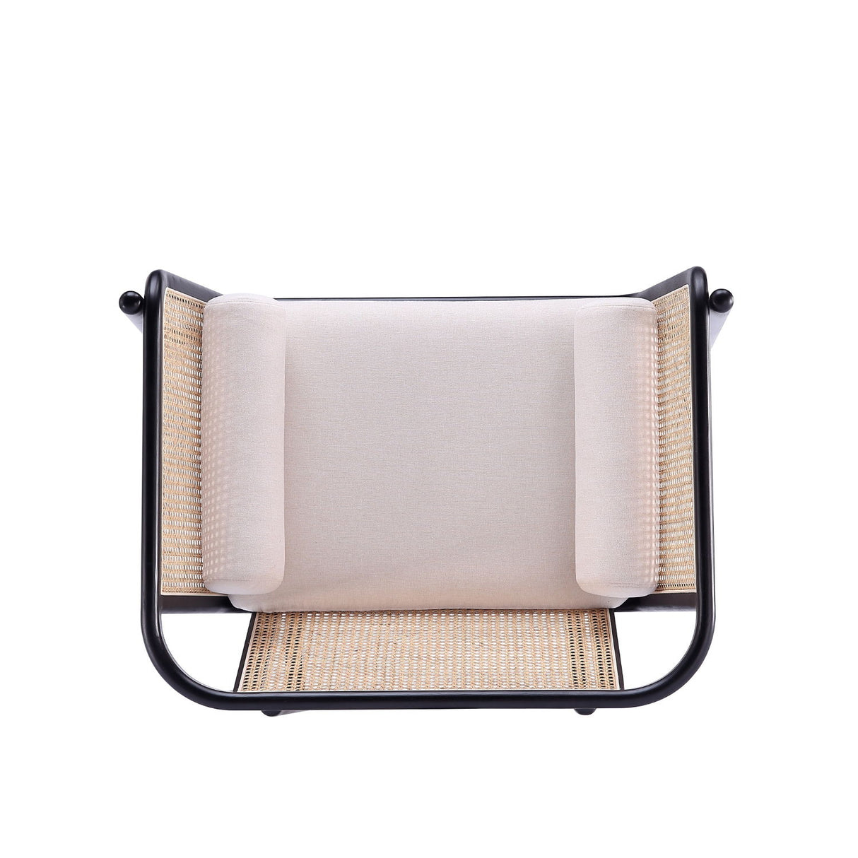 Versailles - Accent Armchair With Rattan Frame - Cream