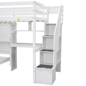 Loft Bed With Built In Desk And Staircase