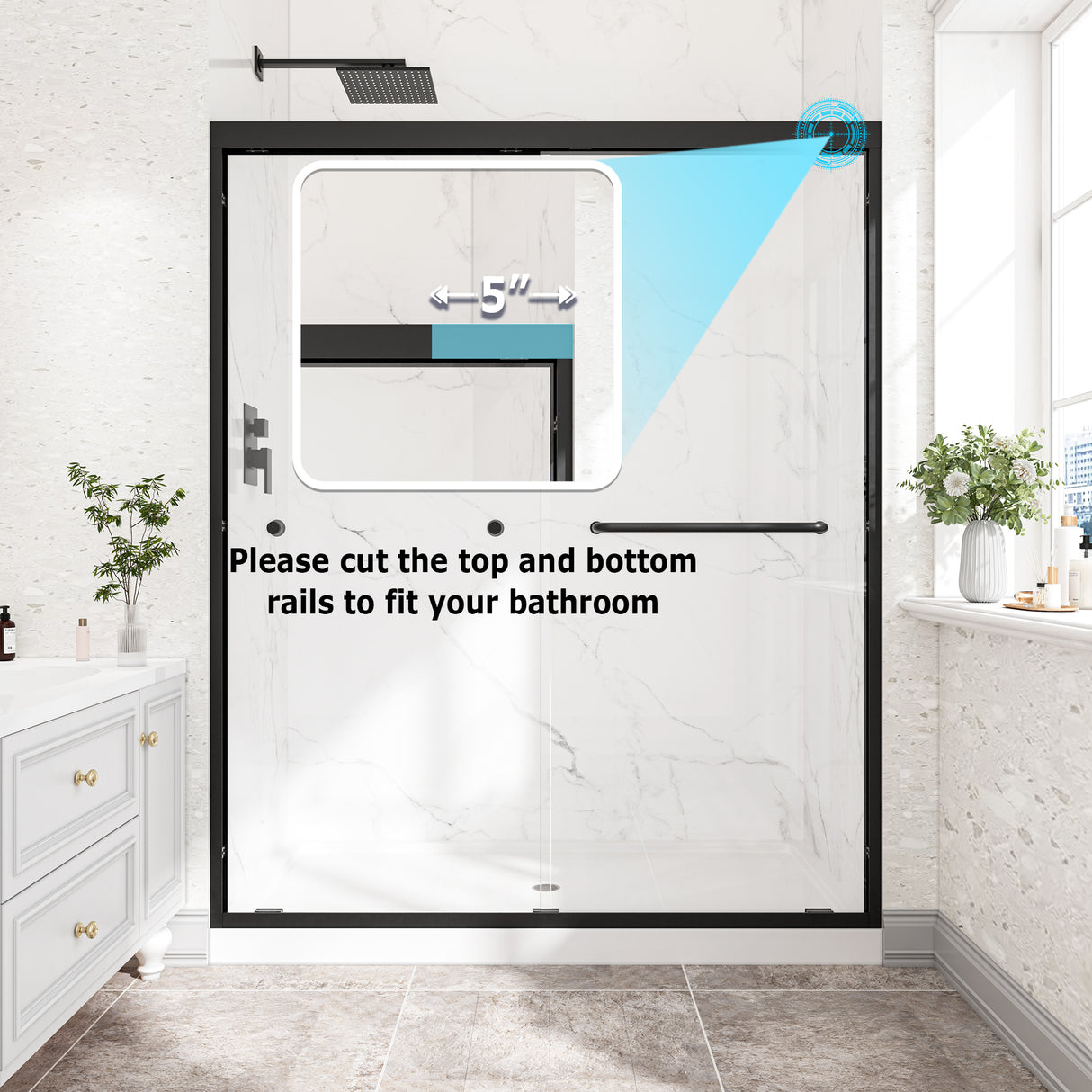 55"-60" W x 72" H Matte Shower Door