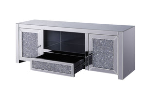 Noralie Mirrored & Faux Diamonds TV Stand (Assembled)