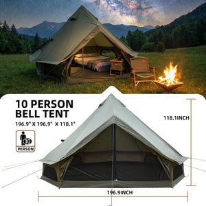 4 Season Bell Tent 16.4FT with Stove Jack - Oxford Fabric