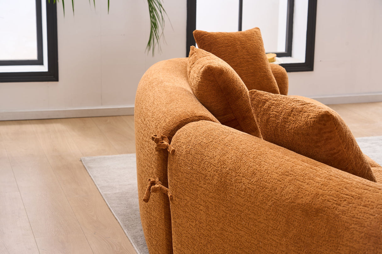 4 Seater Sofa With Fabric, 30D, 60 Hardness Full Sponge, 4 Pillow For Living Room, Home Furniture Sleeper Sectional Sofa For Apartment