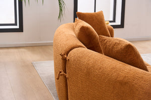 4 Seater Sofa With Fabric, 30D, 60 Hardness Full Sponge, 4 Pillow For Living Room, Home Furniture Sleeper Sectional Sofa For Apartment
