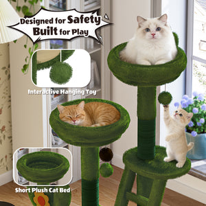 72in Cactus Cat Tree Tall Cat Tower for Indoor Cats