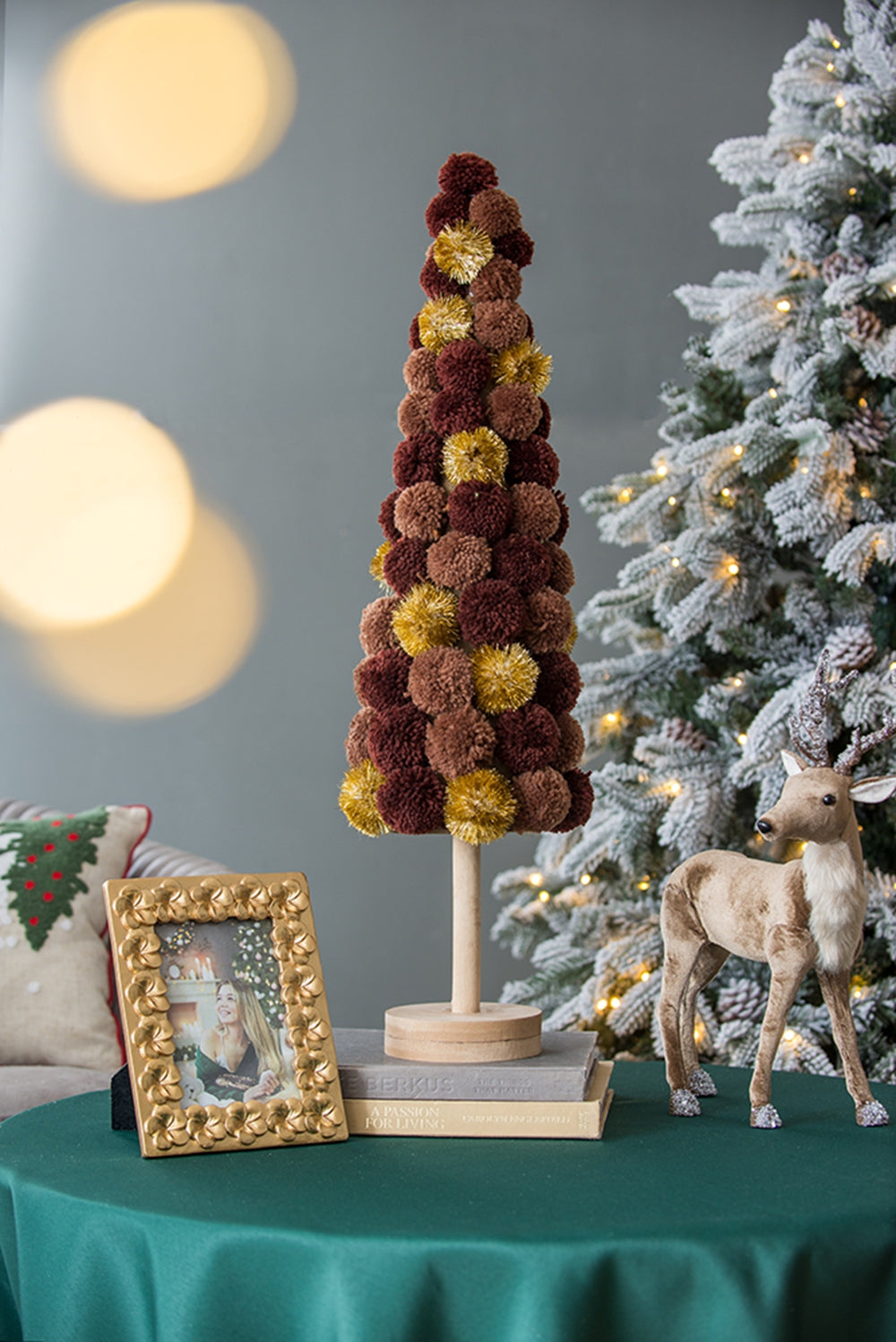 Tall Tree Christmas Table Decor, Coffee