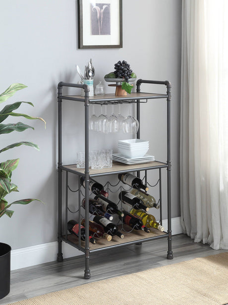 Brantley - Wine Rack - Gray / Oak - Best Buy Furniture