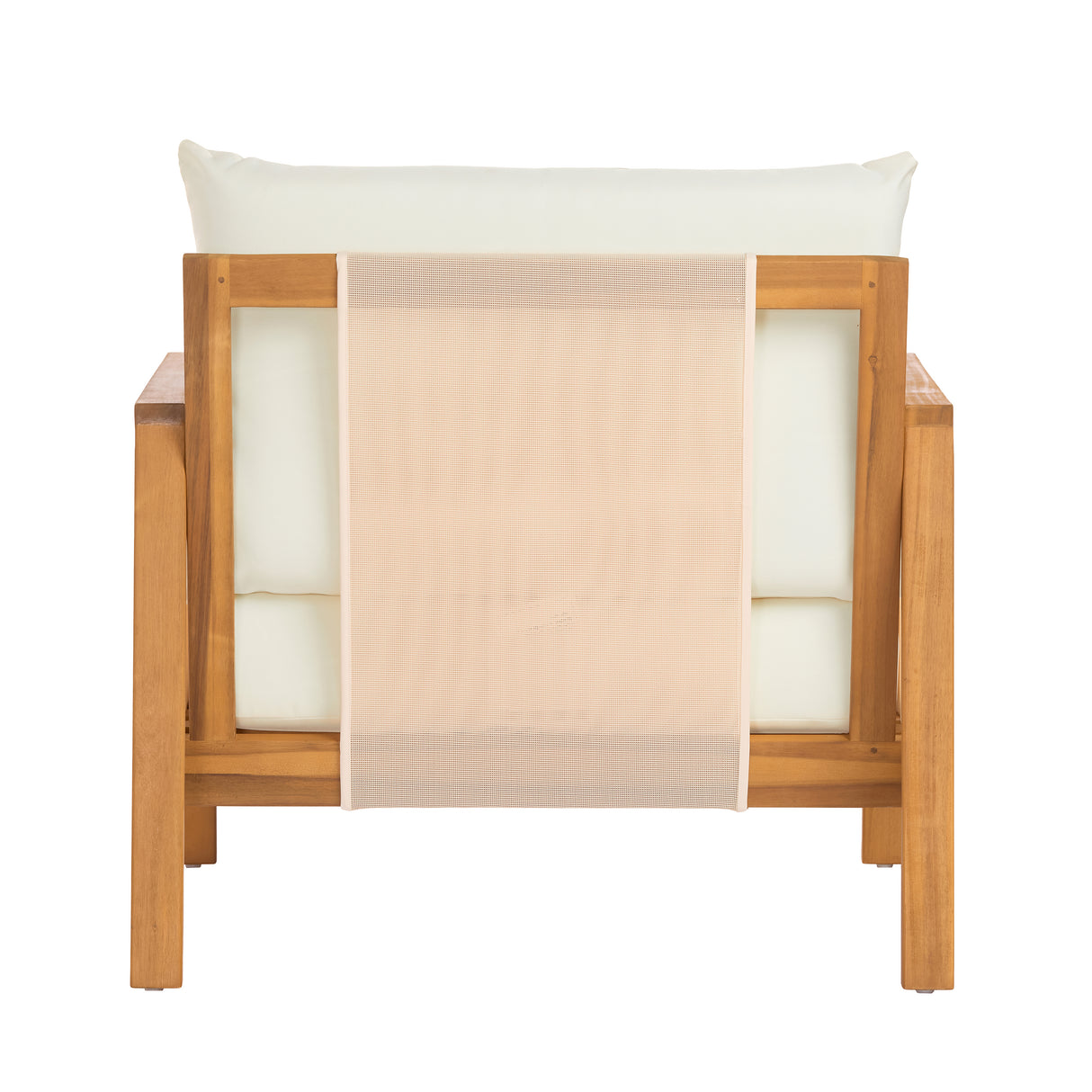 Outdoor Club Chair, Acacia Wood Frame with Textilene Accents
