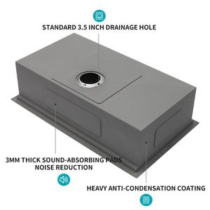 Single Bowl, Undermount Workstation, Kitchen Sink With Accessories
