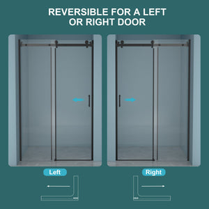 Modern Single Slide Shower Door, Tempered Glass, Stainless Steel Frame